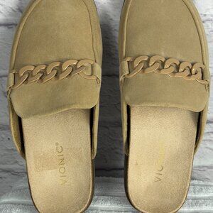 Vionic Tan Suede Chain Loafers Slip On Comfort Shoes Women’s Size 8